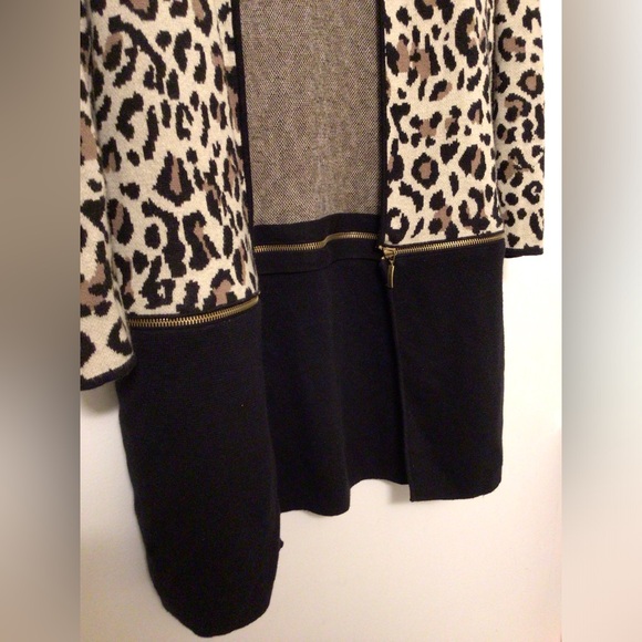 Chico’s Leopard Print Open Front Sweater Cardigan - Picture 4 of 7